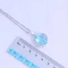 Pendentif Colliers Top Qualité Luxe Bleu Ciel Cristal Blanc Zircon Cubique Couleur Argent Collier Pendentifs Pour Mariage X0339