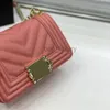 Torby na ramię Lato p Damskie Linia Chevron Klasyczne Mini Flap Torby ze skóry cielęcej Kawior Skóra Złoty łańcuszek Torebka na ramię Crossbody Duża pojemność