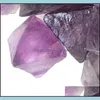 Konst och hantverk 2st Beautif Big Size Purple and Green Fluorite Octahedron Crystals Stones Healing Craft for Chakra Pendant 629 S2 DR DHFWT