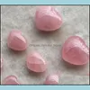 Arts And Crafts Natural Crystals Stones Heartshaped Love Pink Healing Ornaments Carved Arts And Crafts Gemstone Womens Beautif New 5T Dhphu