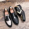 Sapatos de homens britânicos mocos de cor PU apontado pela partida de moda esculpida em negócios de moda casual festa diariamente ad087 f247