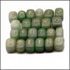 Pedras preciosas 25pcs Cristal natural Rec Prototype Loose Gemtones Gemones A sorte Rune de pedra Reiki Cura de j￳ias religiosas Runas Dhv5t