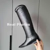 Stiefel FEDONAS Neue Frauen Sexy Patent Leder Knie Hight Dicken Absätzen Herbst Winter Schuhe Frau Karree Lange Ritter 220901