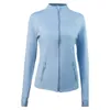 여자 재킷 Lu'sdefine Sports Jacket Nulu Yoga Solid Coat Tight Casual Fitness