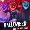 Máscaras de festa Halloween Colplay Light Up Misqueade de máscaras LED Neon e brilho no traje de cosplay de terror escuro 220901