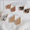 Charme Teardrop Cadre Inspiré Coquille D'ormeau Papper Léopard En Cuir Charms Boucles D'oreilles Peau De Serpent Pu Géométrique Femmes Bijoux Drop Livraison Dh14I