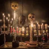 Decoração de festa Halloween Skull Skeleton Lamp Room Horror 3d Tabela de estátua Luz Luz de ornamento Assombrado Casa Adeços de Casa decoração 220901