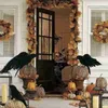 Decoração de festa 3pcs Halloween corvo Fake Bird Toys Ravens Prop Francy Dress Props Simulação Artificial Modelo de Animal Negro 220901