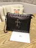 shoulder Designer bags Luxury Messenger bag for men Fashion soft leather clutch Metal cross Envelope bag Punk Elements high quality handbag