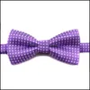 Party Decoration Childrens Bow Tie Pet Dog Idea Bowknot Wave Point Collar Isignina Children Ties Child Jewelry Yarn Dyed Polyester 2 Dhmce