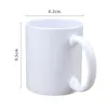 Tasses à café en céramique vierges par Sublimation de 11oz, tasses à poignée ronde, gobelets d'eau blanche, cadeaux de fête