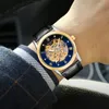 Nya herrar med armbandsur Designer Rostfritt stål Läderklockor Mekaniska automatiska vattentäta armbandsur Reloj de Lujo för manlig högkvalitativ med låda