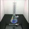 Pipe à fumer Voyage Tabac Narguilés Nouvelle impression électrolytique bangs en verre épaissi tuyau d'eau en verre