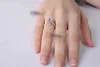 Vecalon 2016 Modna biżuteria zaręczynowa obrączka dla kobiet 2CT CZ Diamond Ring 925 Srebrny srebrny pierścień z zespołu