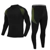 تشغيل الرجال الرجال الشتاء Fleece Sport Suit Sportswear Gym تمرين مجموعة اللياقة البدنية قميص القميص الركض التدريب الضيق على الملابس الداخلية الحرارية