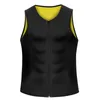 Maillots de corps néoprène Sauna costume d'entraînement hommes taille formateur Corset minceur gilet fermeture éclair corps Shaper maillot de corps débardeur Shapewear