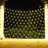 Strings 2x3/3x3/10x1/6x4m led malha led malha luz ao ar livre fada fada corda de cortina de casamento guirlanda de casamento