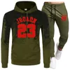 Erkeklerin Trailtsits İnce Erkekler Bahar Sonbahar Terzini Setleri Hoodies Sıradan Kazak ve Uzun Pantolon 2 Parçalı Set Erkek Fitness Baskı Jogger Sports