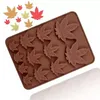 Jul bakformar DIY Mögelstorlek Maple Leaf Biscuit Jelly Mold Silicone Chocolate Mold FY5441