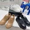 Women Shoes Platform Sneakers المدربين أصليين جلد أسود أبيض أبيض على أحذية المشي لمسافات طويلة غير رسمية أحذية قارب طيران في الهواء الطلق مع صندوق NO410