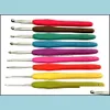 Craft Tools 2021New 9PC/Set Color Sile Soft Griff Metallh￤keln Set DIY Stricknadeln Werkzeughaken Pin Drop Lieferung 2021 Home Garde Dhnle
