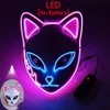 Anime Dämon Slayer Tanjirou Party Maske LED Sabito Mascarilla Anime Makomo Cosplay Masken Halloween Kostüm Mascaras AA