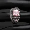 Wedding Rings Cubic Zircon For Women Engagement Black Goldcolor Purple Pink Vintage Gift Fashion Jewelry Ring Set4187201