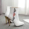 Winter Ankle Boots New Fashion Versatile White Stiletto Shoes for Women Womens Boots 220901