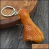 Key Rings Simation Food Keychain Pvc Fake Braised Pork Trotter Roasted Chicken Pendant Artificial Creative Foods Key Ring 1288 B3 Dro Dhk2B