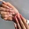 False unhas 24pcs Pressione fofa na capa French Fake Deding Set com Kit de acrílico de cola de cola DIY