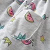 Clothing Sets Born Baby Girls Summer Short Sleeved Dress Jacket Suit Infant Cartoon Printed Flower Body Cotton Outfit