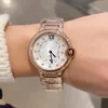 4 스타일 럭셔리 여성 다이아몬드 시계 로즈 골드 케이스 멋진 디자이너 아이스 아웃 시계 석영 운동 로마 숫자 방수 손목 시계