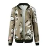 Jackets femininas Jackets Menas de feminino retro Floral Impresso Ladies Zipper Up Bomber Outwear Awear Spring Manga longa curta fina fina de bolso casual de bolso 220901