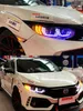 Faros delanteros de sintonización automática para Honda Civic X G10, faro LED 20 16-2021, luces de conducción DRL azules, señal de giro tipo serpentina, lámpara frontal
