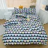 Bedding Stars Black Star de alta qualidade Conjunto de cama Tampa de edredão Fronha de lençol plano gêmeo suave Solta rainha completa Rainha 220901