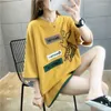 T-shirts pour femmes 2022 T-shirt d'été de longueur moyenne coréenne lâche grande enjolive à manches courtes pour femmes