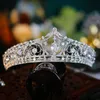Bröllopshår smycken barock kristall vintage kungliga drottning kung tiaras och kronor cz tävling prom diadem ornament 220831