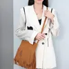 Akşam çantaları süper vintage pu deri bohem saçak haberci crossbody çanta kadın püskül boho hippi çingene kadın çantaları