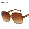선글라스 ISSCOR 브랜드 디자이너 대형 여성 안경 패션 피 메일 태양 안경 야외 Lunette de Soleil