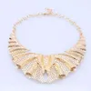 Nigeria Dubai Gold Color Jewelry Sets African Wedding Party Gifts For Women Bangle Necklace Earrings Ring Jewelry Set