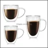 Mugs 1 Pcs Heat-Resistant Double Wall Beer Coffee Cup Set Handmade Creative Mug Tea Glass Whiskey Cups Drinkware Wholesale 537 Drop D Dhr2K