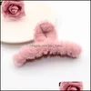 Clamps Elegant Plush Hair Claws Clip Woman Winter Accessories Crab Headwear Fashion Clamp For Girls Clamps 84 E3 Drop Delivery 2021 Je Dhu7V