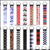 Party Favor Neoprene Wristlet Favor Sublimation Print Blank Lanyard Strap Band Split Ring Key Chain Holder Hand Wrist Keychain For Gi Dhjha