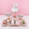 Ustensiles de cuisson 5-15 pièces/paquet supports à gâteaux ensemble support à cupcakes doré fête Dessert affichage plaque décor pour anniversaire bébé douche décoration de la maison