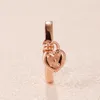Conjunto de anillo de candado en forma de corazón de plata esterlina real Mujeres Niñas Joyería de regalo de boda para pandora Anillos de diseñador de oro rosa con caja original