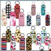 Party Favor Neoprene Chapstick Holders Keychains Sunflower Lipstick Cases Er Keyring Protable Hand Sanitizer Per Bottles Drop Deliver Dhobc