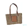 Designer - Borse a tracolla da donna in paglia a righe Borse in rattan firmate Borsa in vimini intrecciata a grande capacità Summer Beach Basket 2022