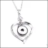 Pendentif Colliers Croix Snap Bouton Coeur Pendentif Collier En Acier Inoxydable Chaîne Fit 18Mm Snaps Boutons Femmes Bijoux Drop Livraison 2 Dhny6