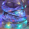 크리스마스 장식 LED 리브 라이트 스트링 Xmas 트리 장식품 DIY 레이스 활은 Light Navidad Home Decors New Year 2023 2PCS/LOT D3.0