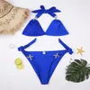 Tute da donna JuneLove Bikini Crystal Diamond Abito da donna sexy Summer Beach Patchwork Tuta colorata Set da 2 pezzi Tuta da club